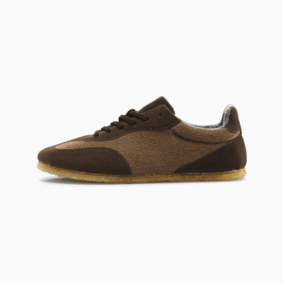 Yuool Low Espresso em lã merino italiana vista lateral